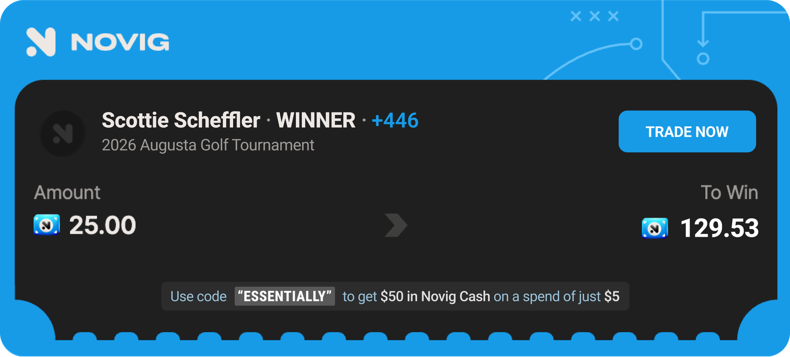 Novig — choose your winner for the Masters